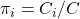\pi_i = C_i / C